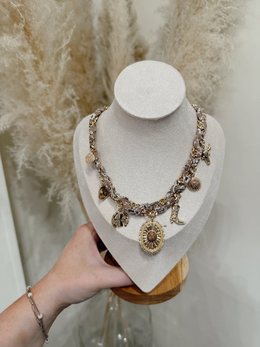 Western Bandana Charm Necklace