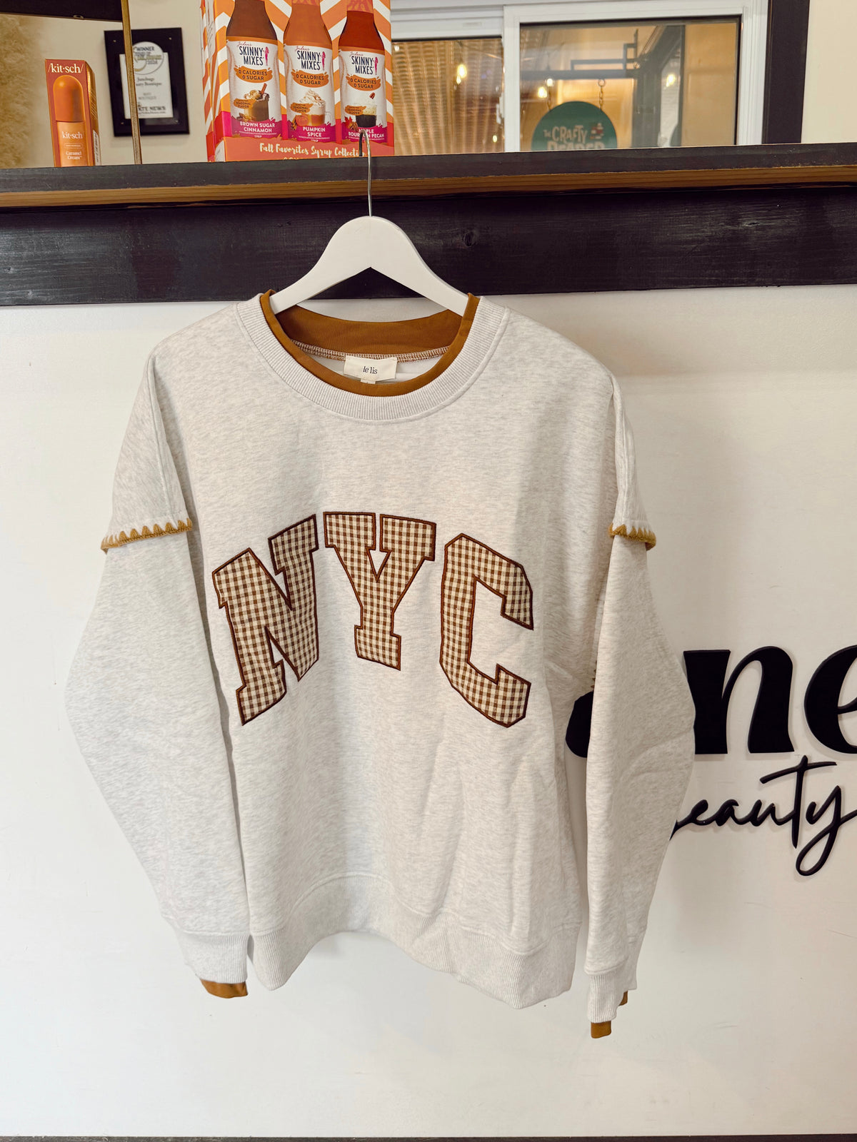 NYC Gingham Sweatshirt