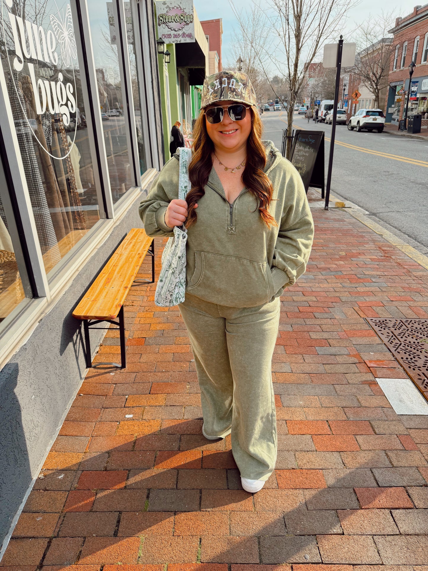Olive Acid Wash Sweatpants