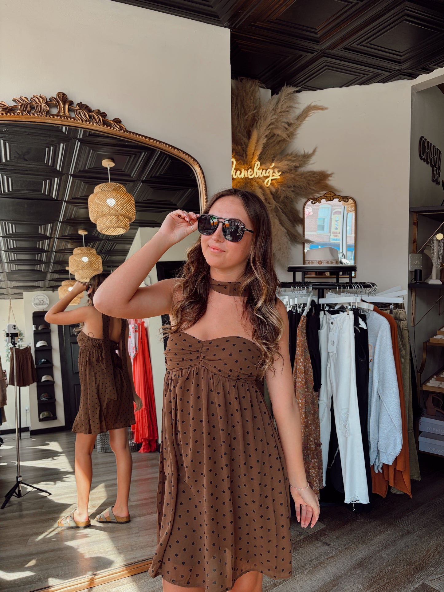 Espresso Dot Babydoll Dress