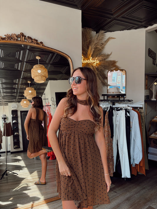 Espresso Dot Babydoll Dress