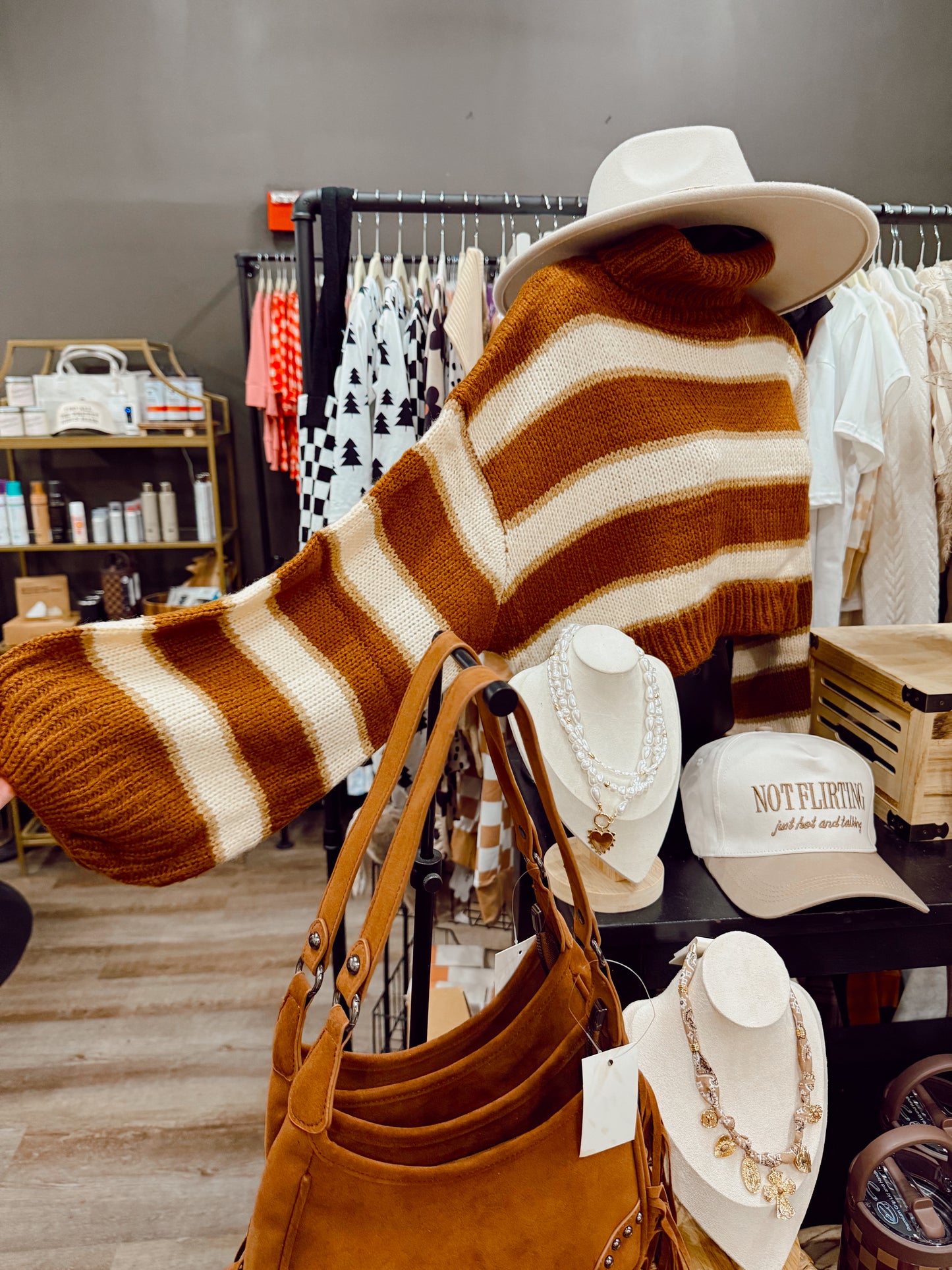 Cocoa Cropped Turtleneck Sweater