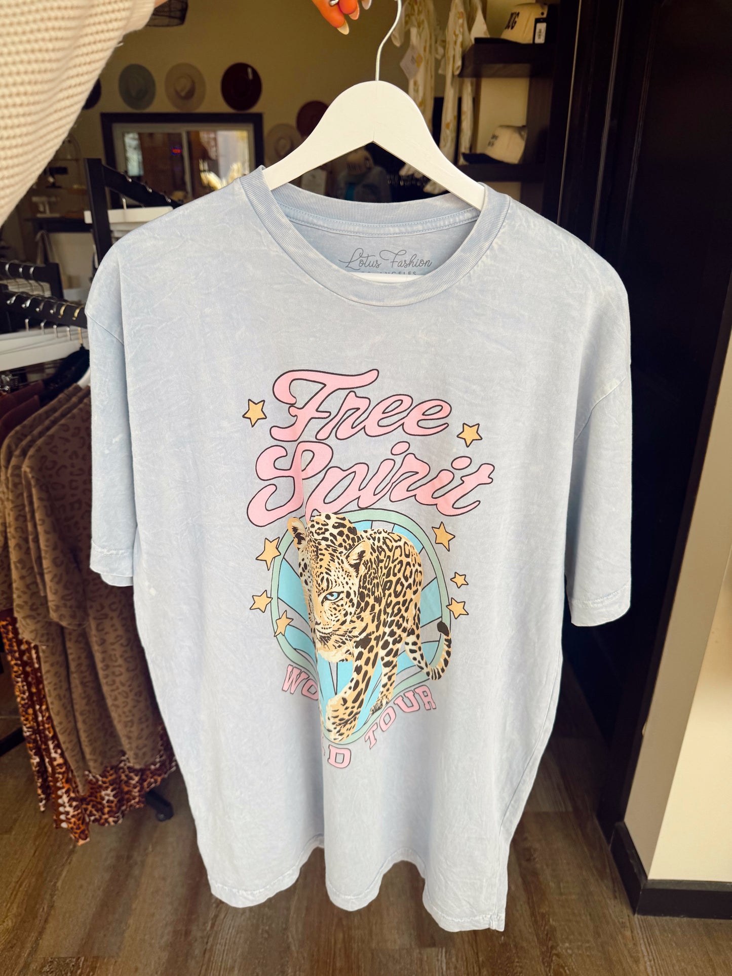 Baby Blue Free Spirit Graphic Tee