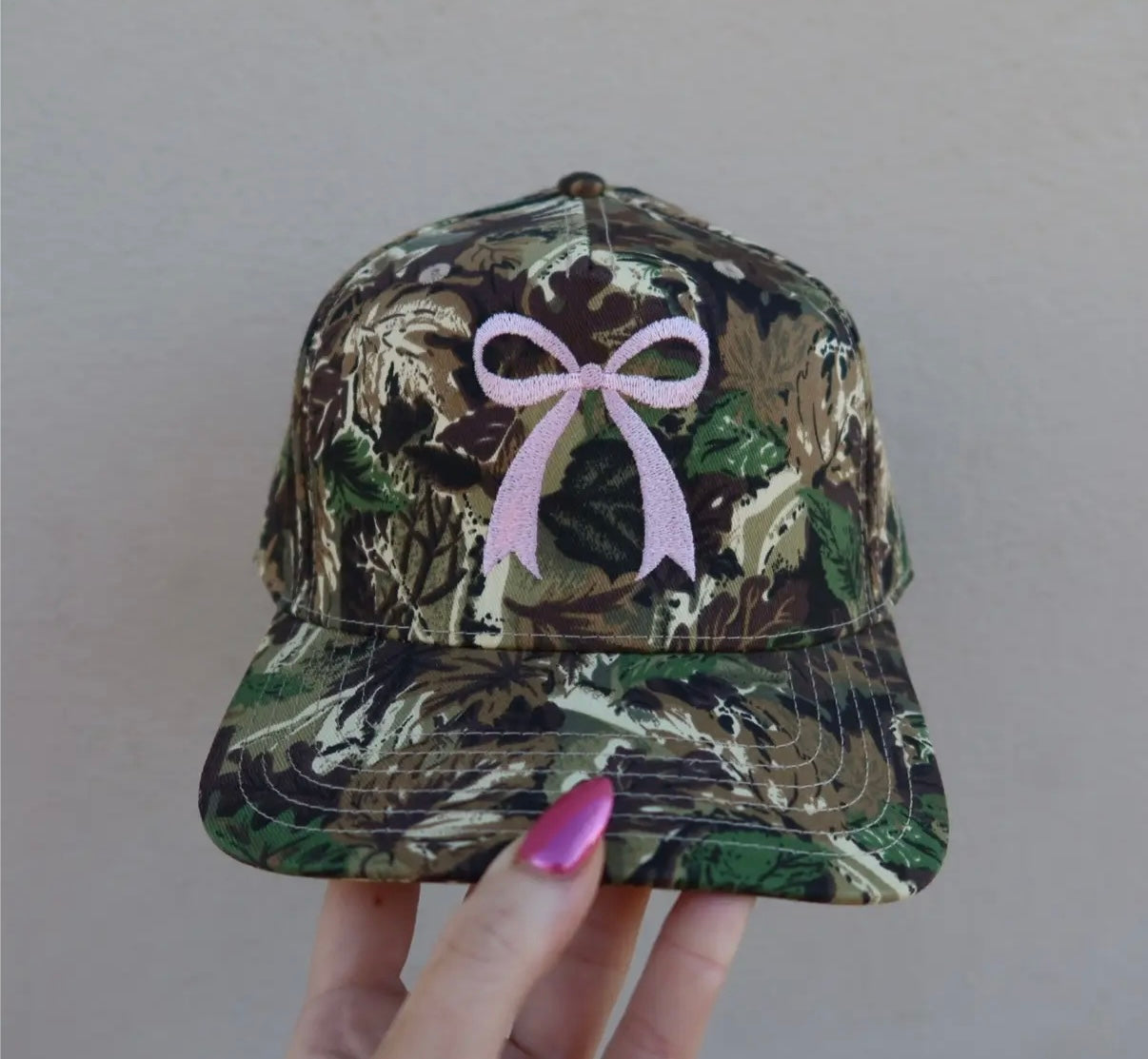 Pink Bow Camo Hat