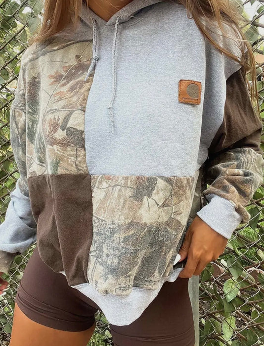 Patchwork Carhartt Drawstring Hoodie