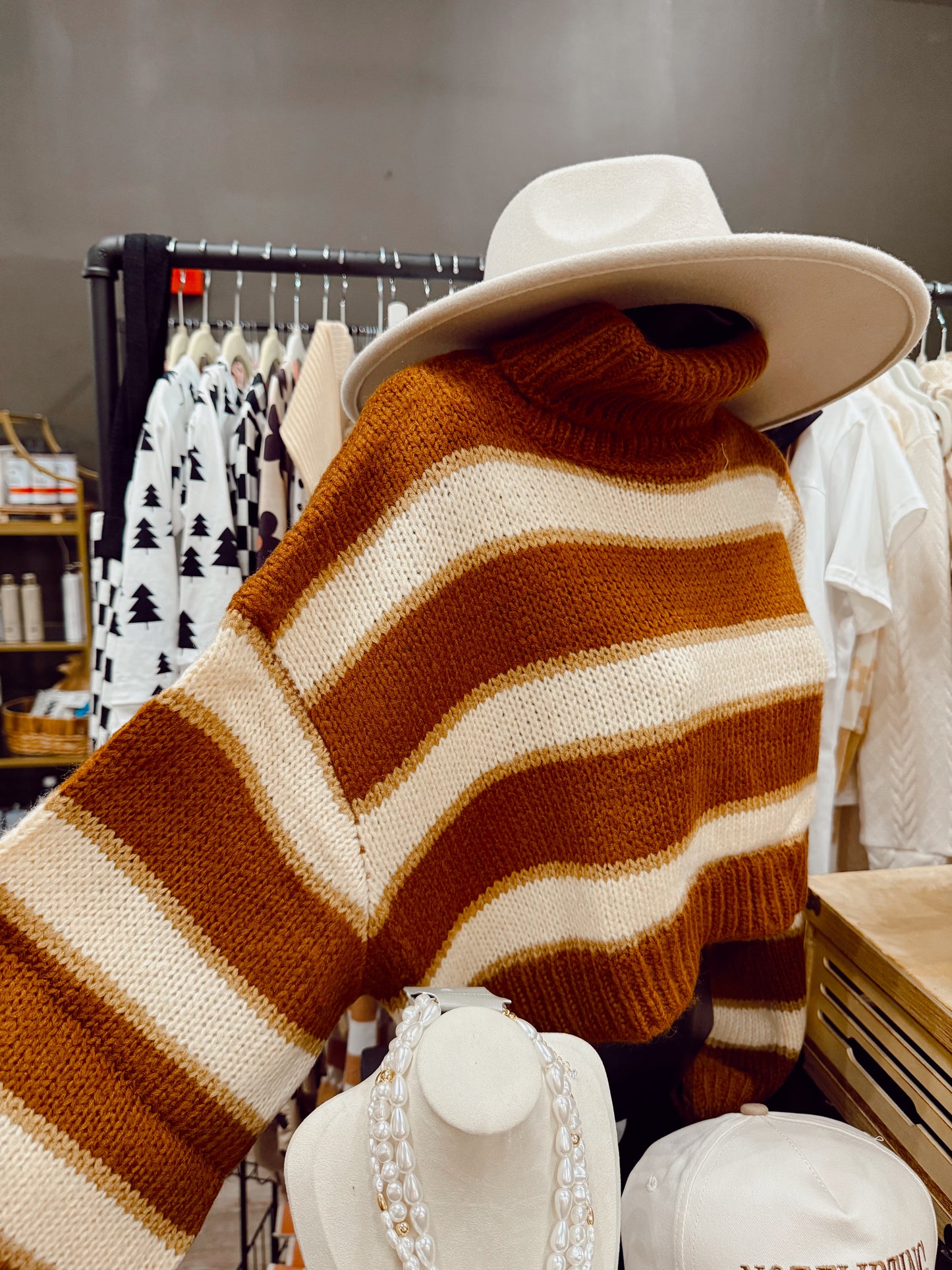 Cocoa Cropped Turtleneck Sweater