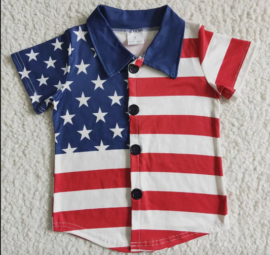 American Flag Button Down