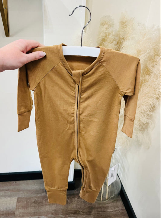 Brown Cotton Romper