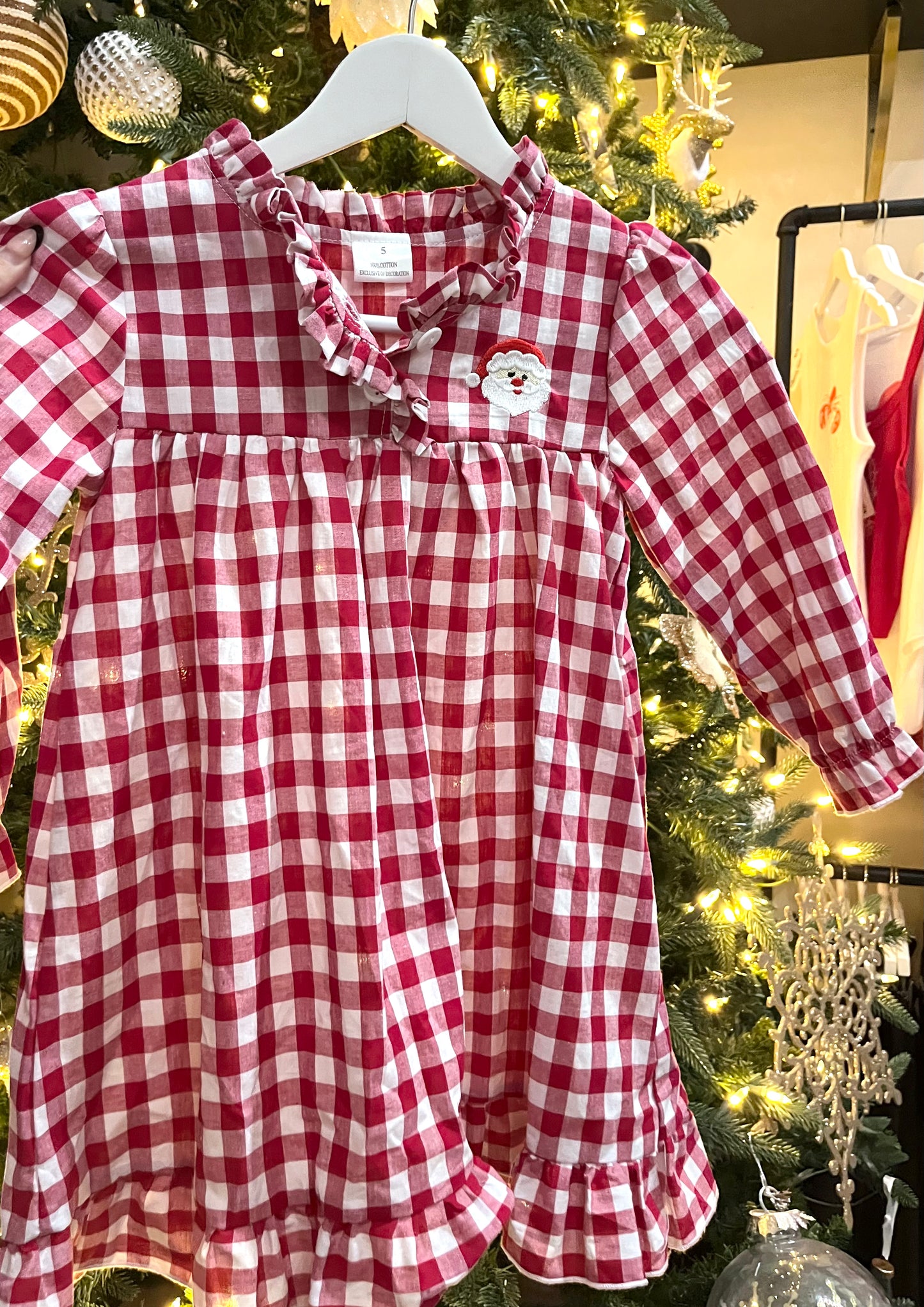 Santa Plaid Dress 5t